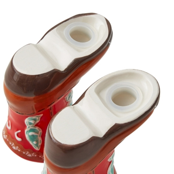 SALE New Pioneer Woman Red Cowboy Boots Salt And Pepper Shaker Set - Picture 3 of 6